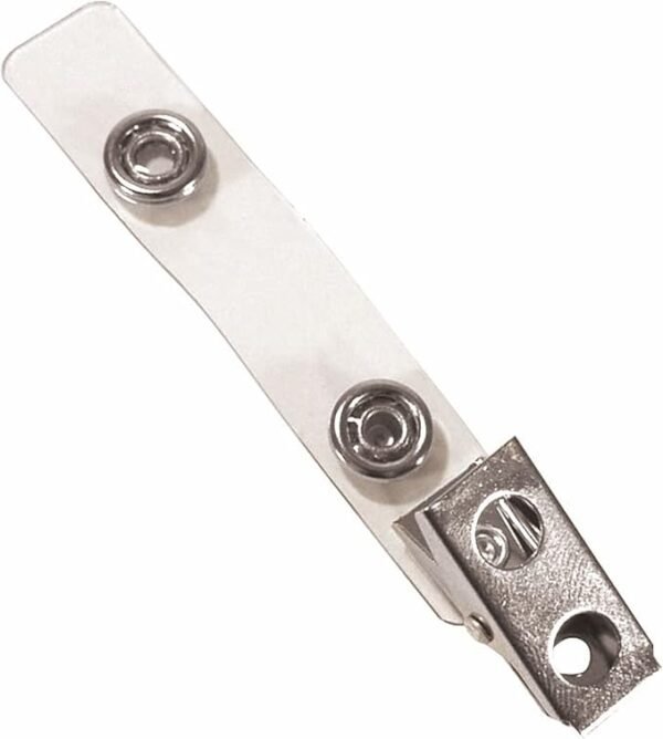 Metal Bulldog Clip with clear mylar and snap