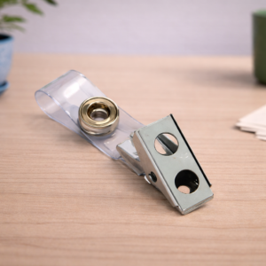 Metal-Bulldog-Clip-with-PVC Clear Strap